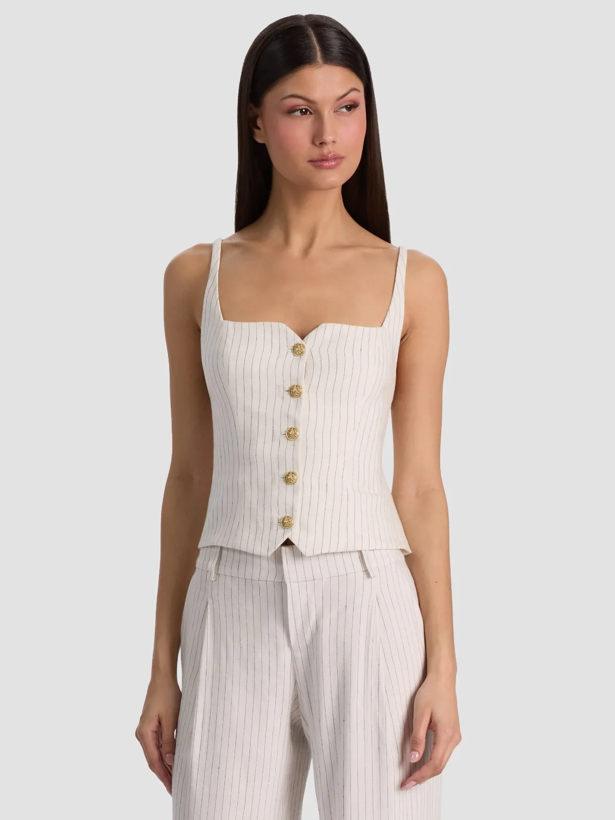 Kelcey Button Front Top by Alice + Olivia