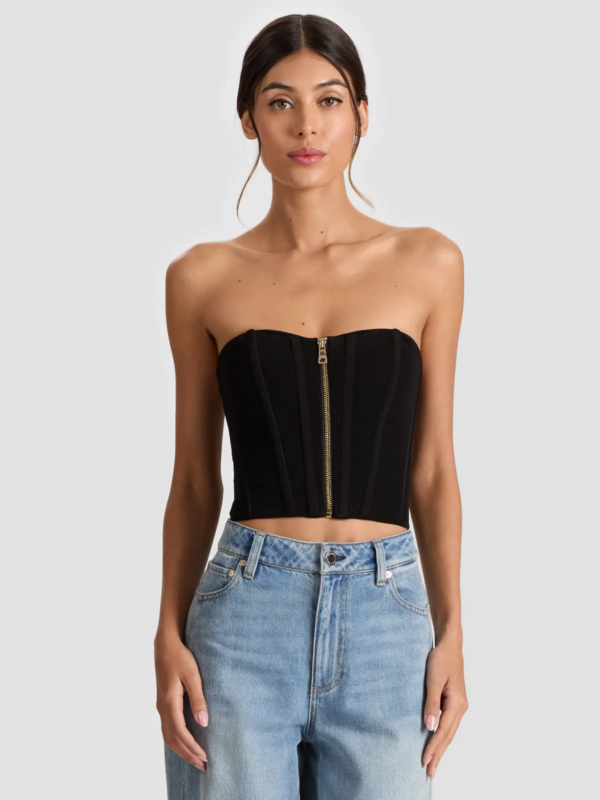 Tasha Zip Front Corset by Alice + Olivia
