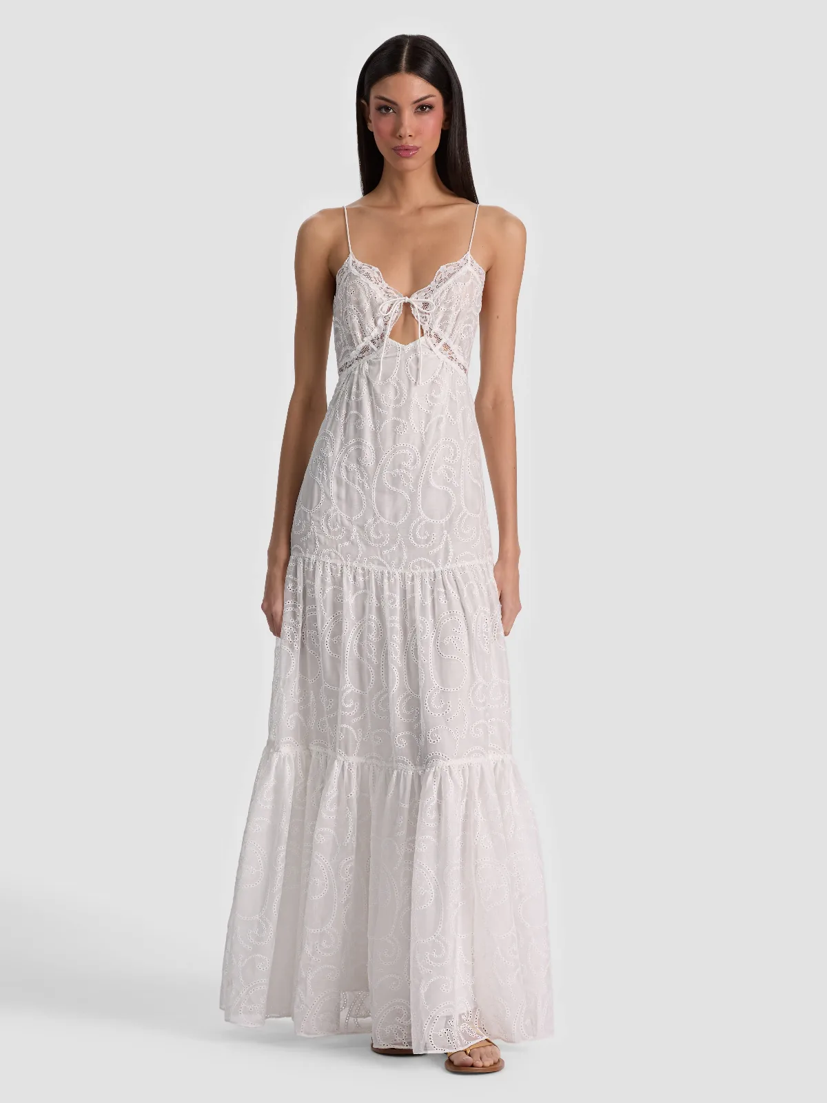 Nicky Lace Tiered Maxi Dress by Alice + Olivia