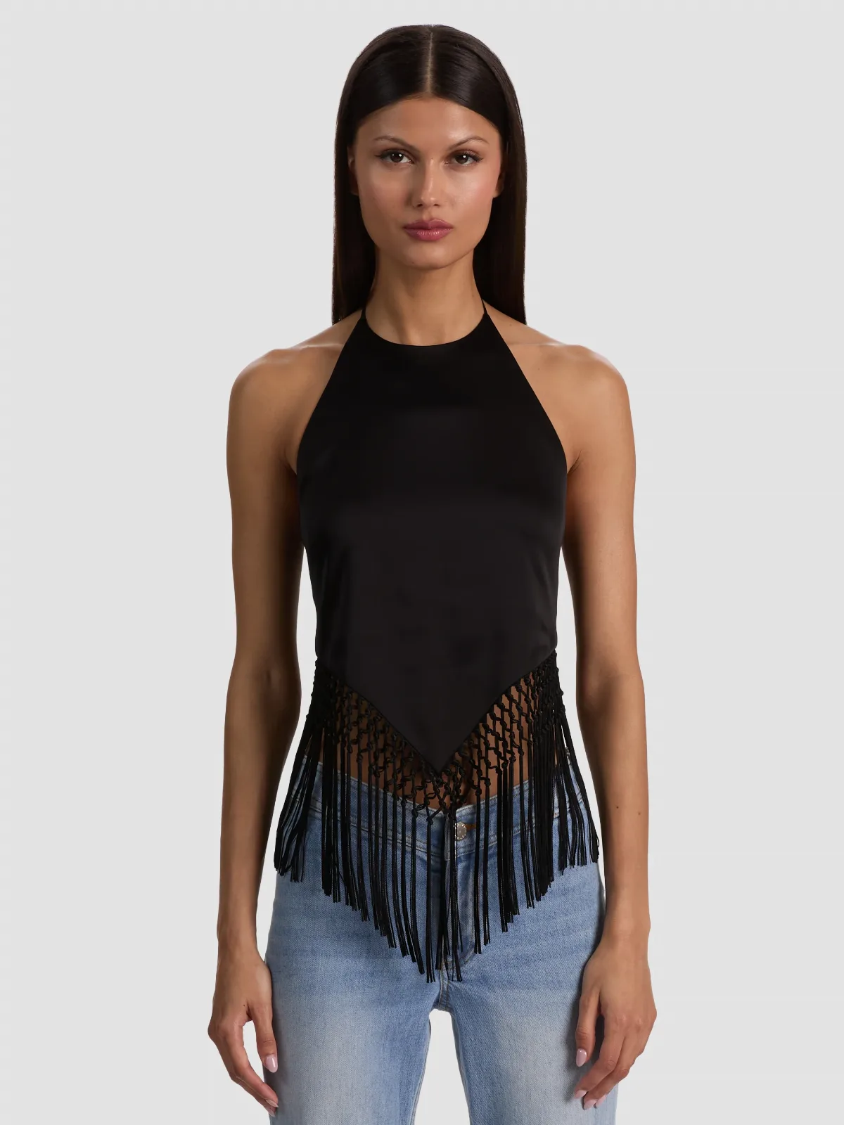 Greta Handkerchief Fringe Top by Alice + Olivia