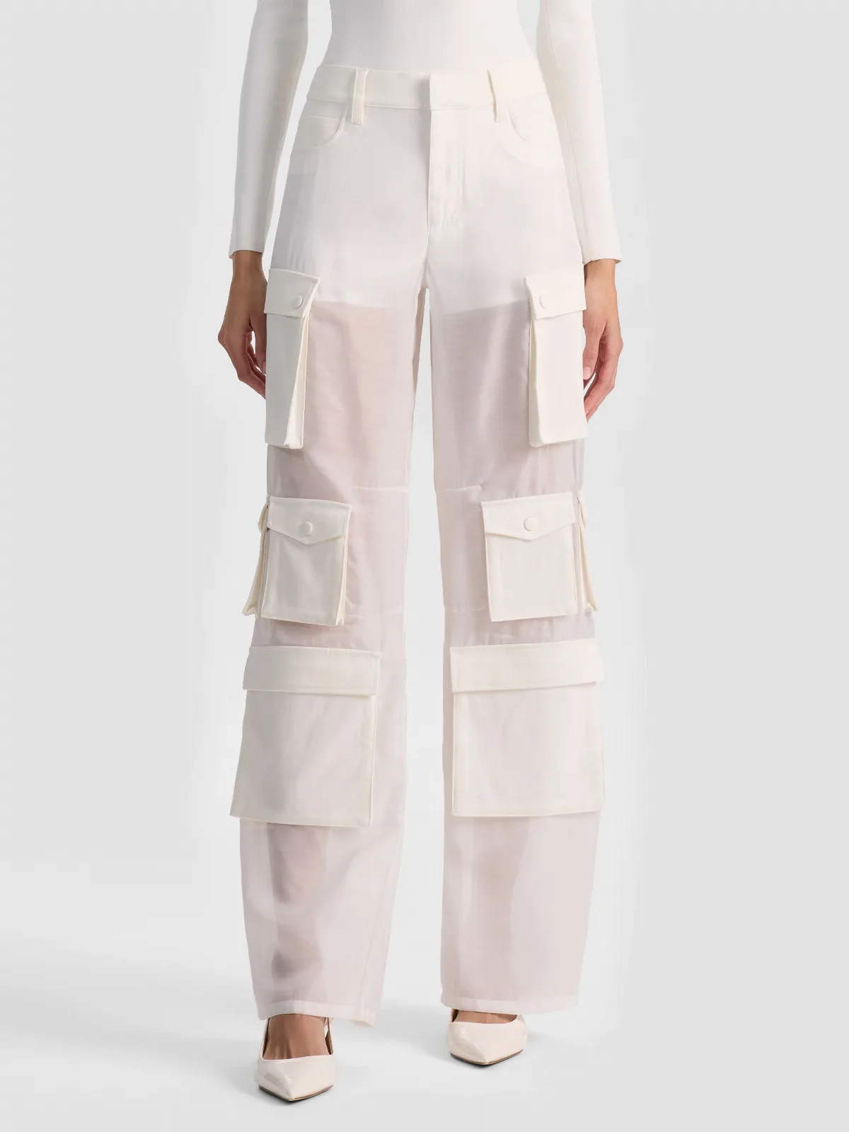 Olympia Sheer Combo Cargo Pant by Alice + Olivia