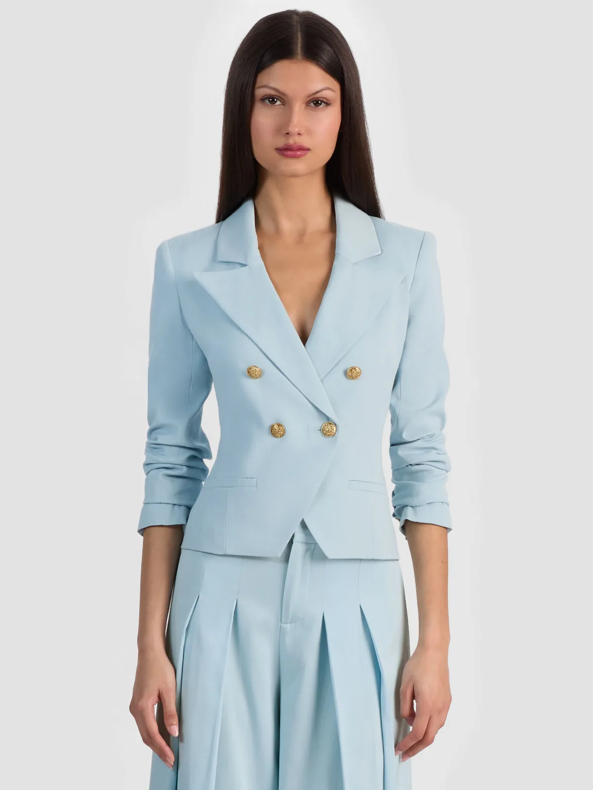 Sable Double Breasted Cropped Blazer by Alice + Olivia