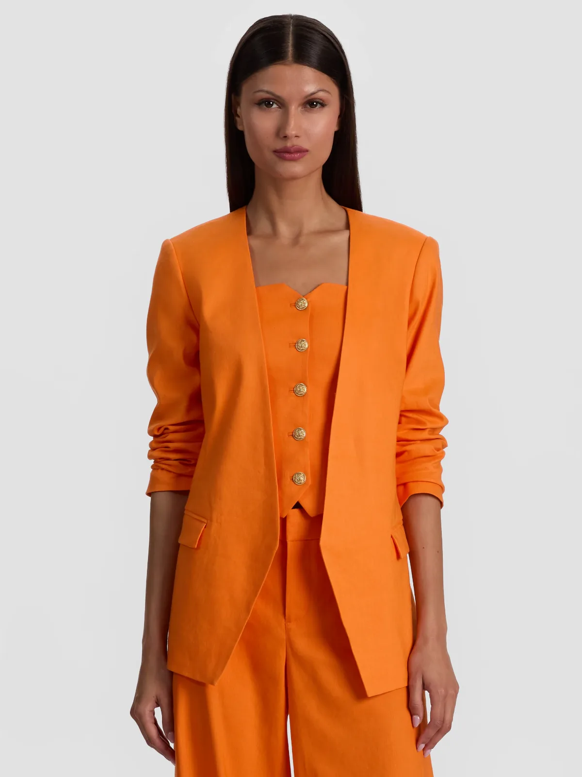 Corbin Collarless Angeled Blazer by Alice + Olivia