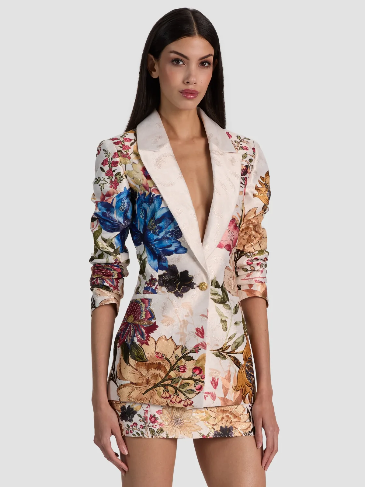 Denny Slim Notch Collar Boyfriend Blazer by Alice + Olivia