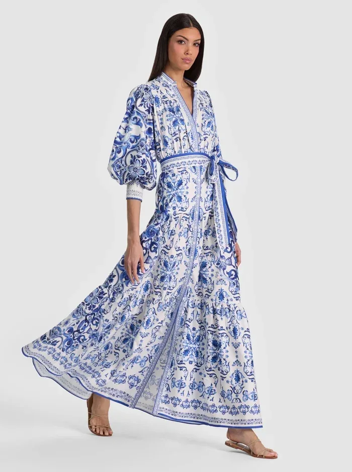 Cora Volume Tiered Shirt Dress by Alice + Olivia