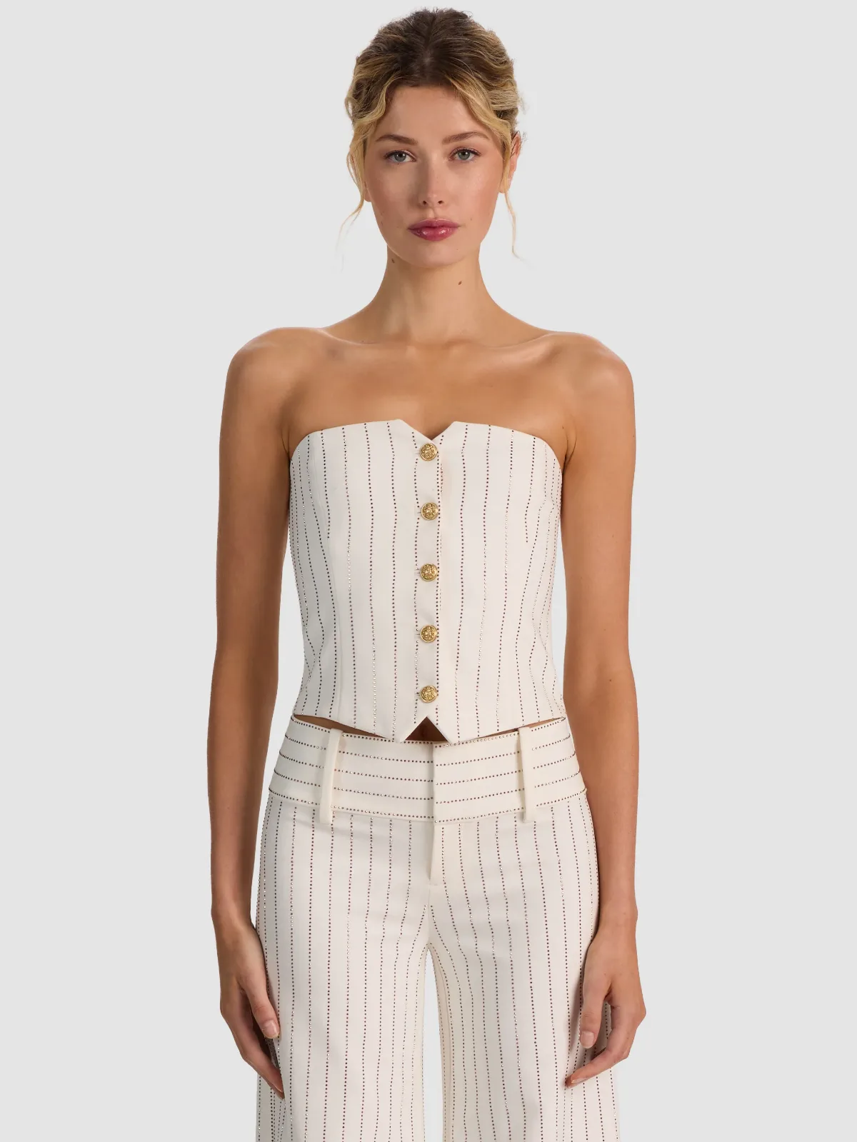 Kelcey Strapless Embellished Vest by Alice + Olivia