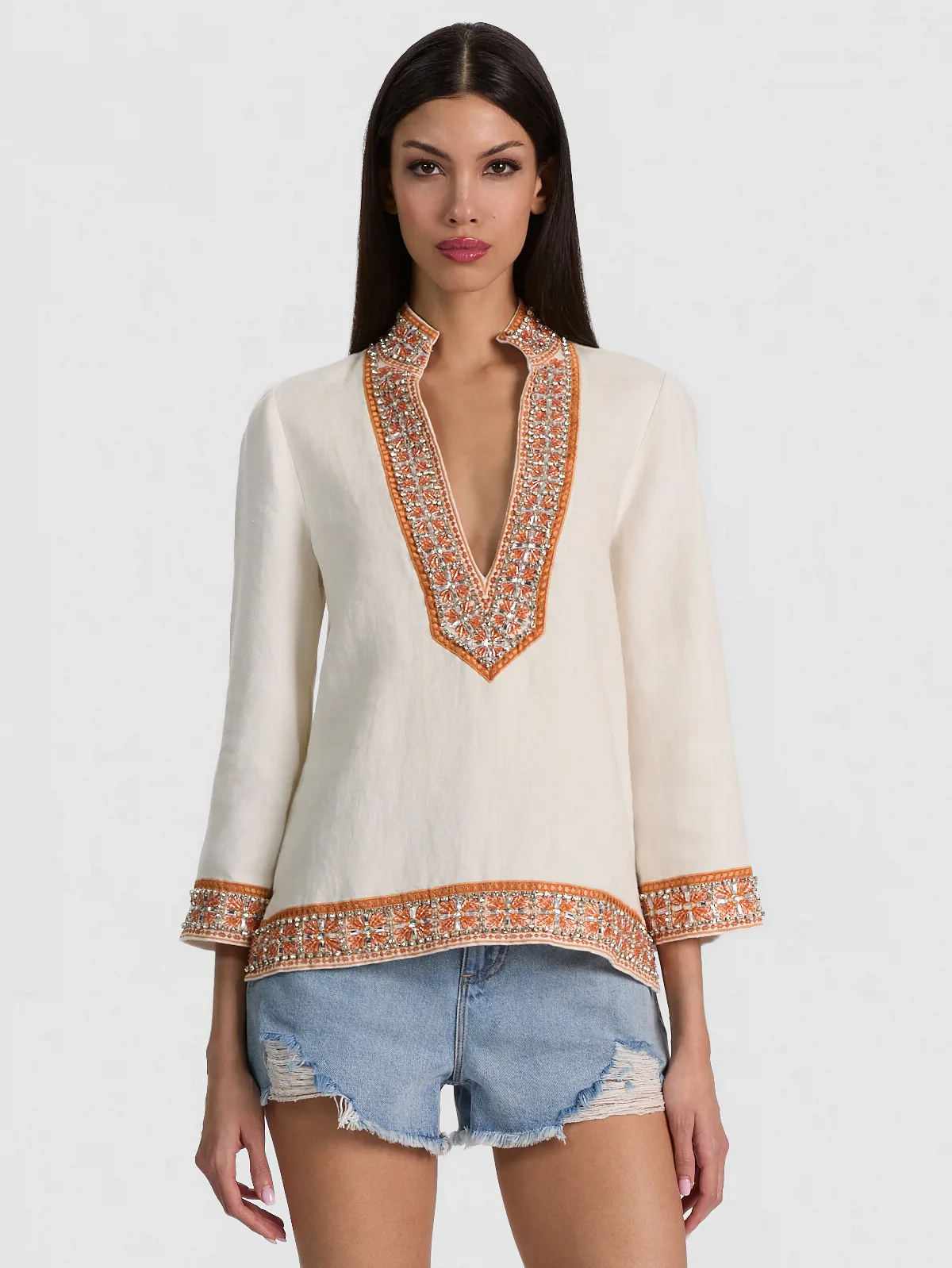 Eleonora Embell Tunic Top by Alice + Olivia