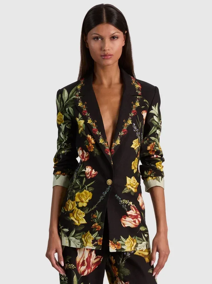 Denny Linen Boyfriend Blazer by Alice + Olivia