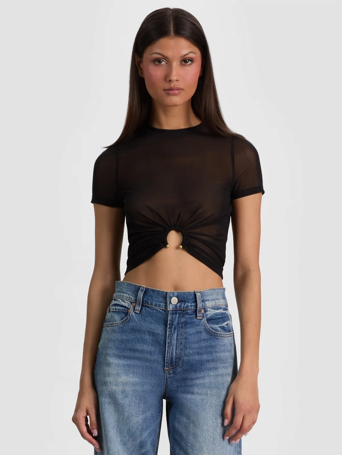 Courtney Ruched Front Tee by Alice + Olivia