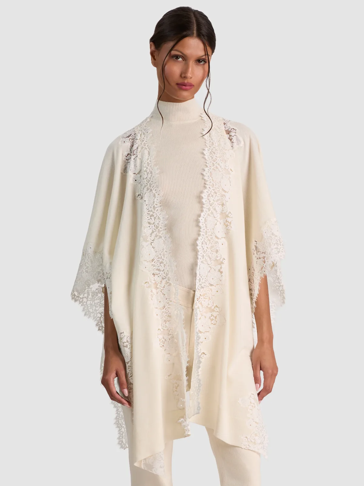 Bettie Lace Trim Shawl Wrap by Alice + Olivia
