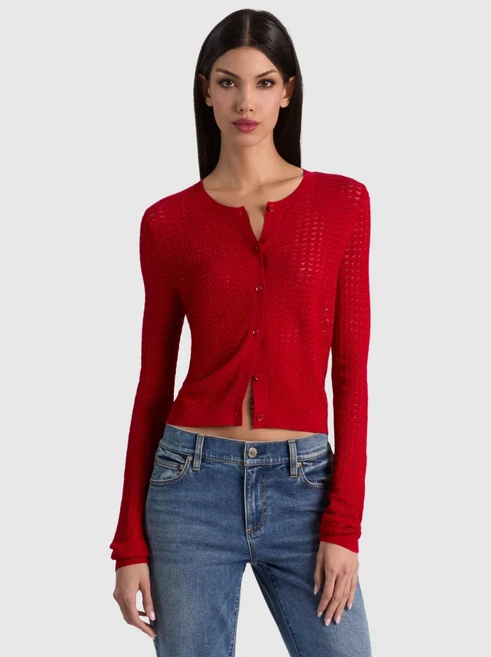 Carson Pointelle Cardigan by Alice + Olivia