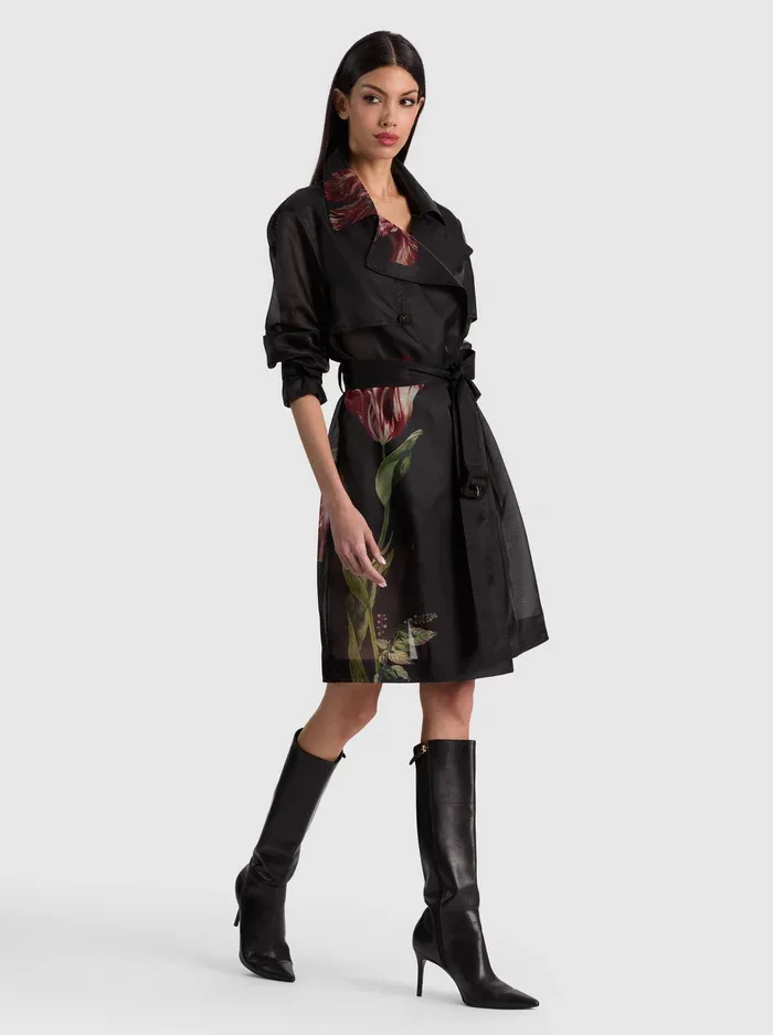 Silvia Sheer Midi Trench by Alice + Olivia