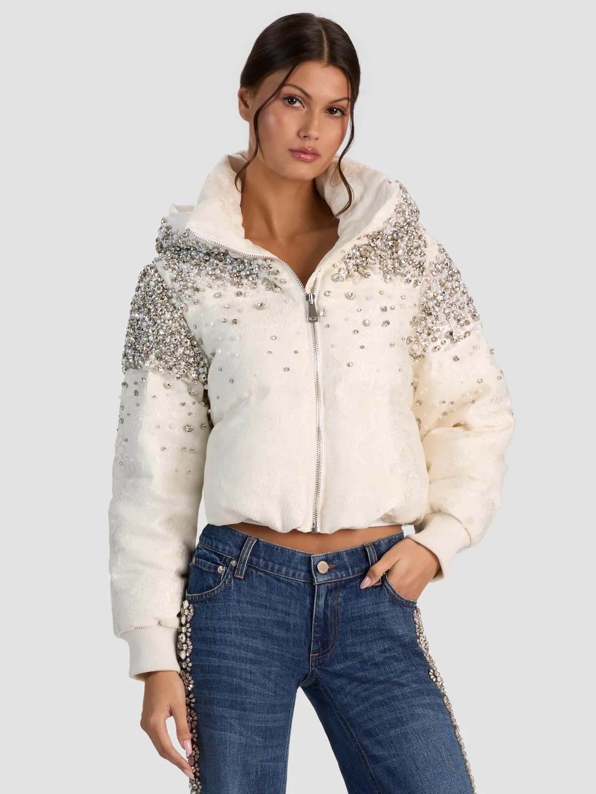 Robena Embell Cropped Puffer by Alice + Olivia