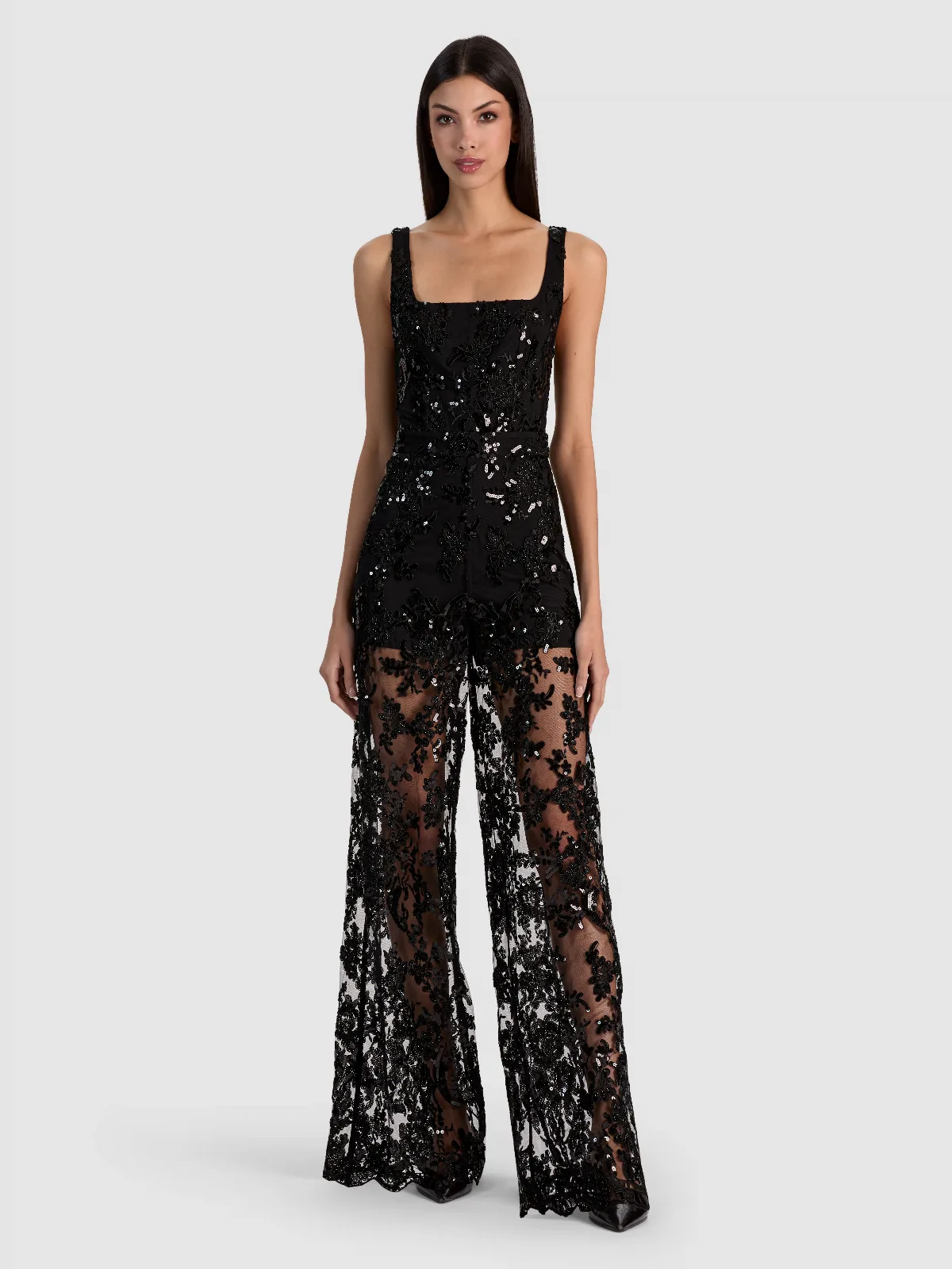 Isabella Embellished Lace Jumpsuit by Alice + Olivia