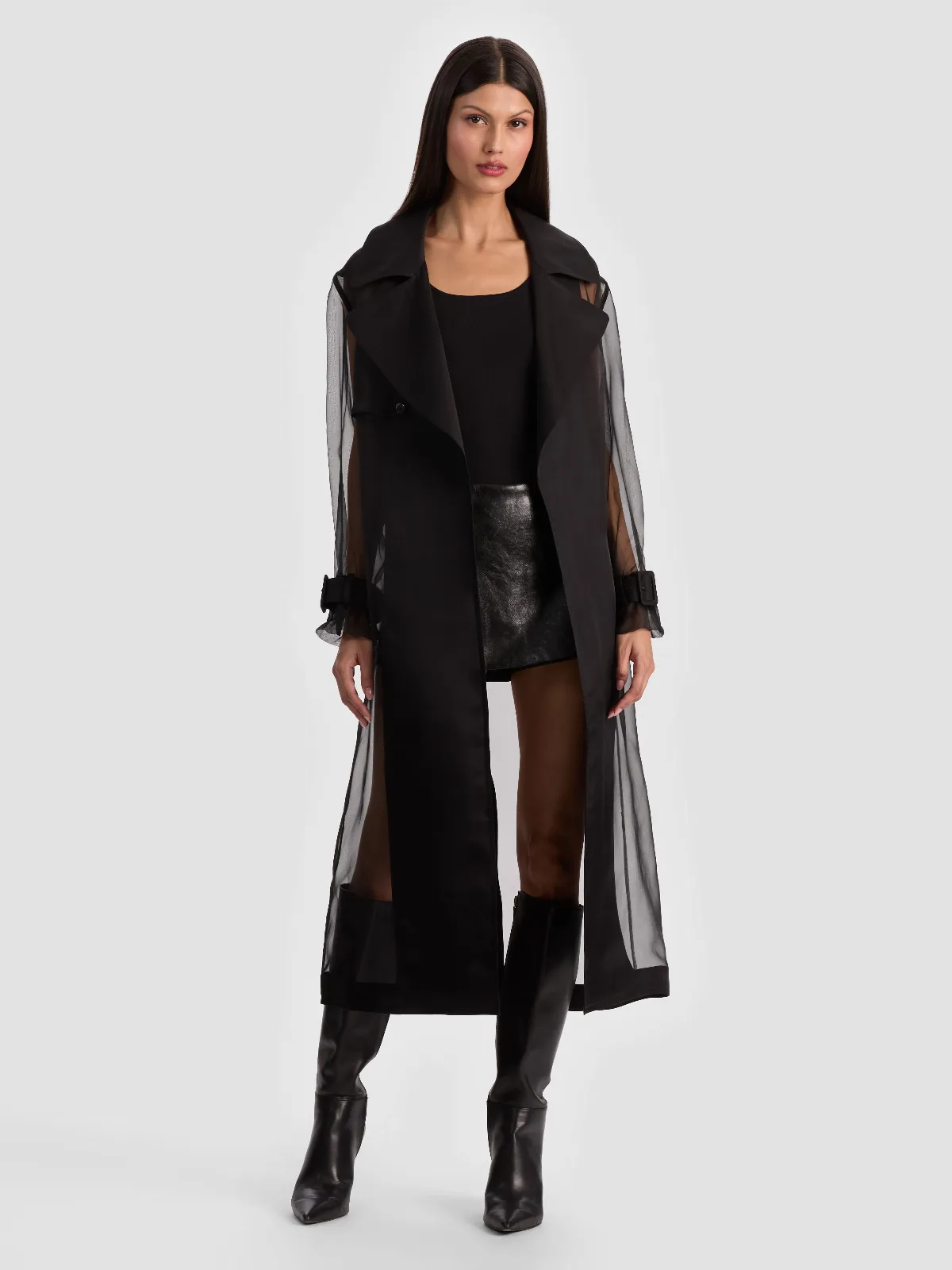 Silvia Sheer Maxi Trench by Alice + Olivia