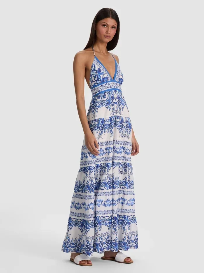 Karolina Tiered Maxi Dress by Alice + Olivia