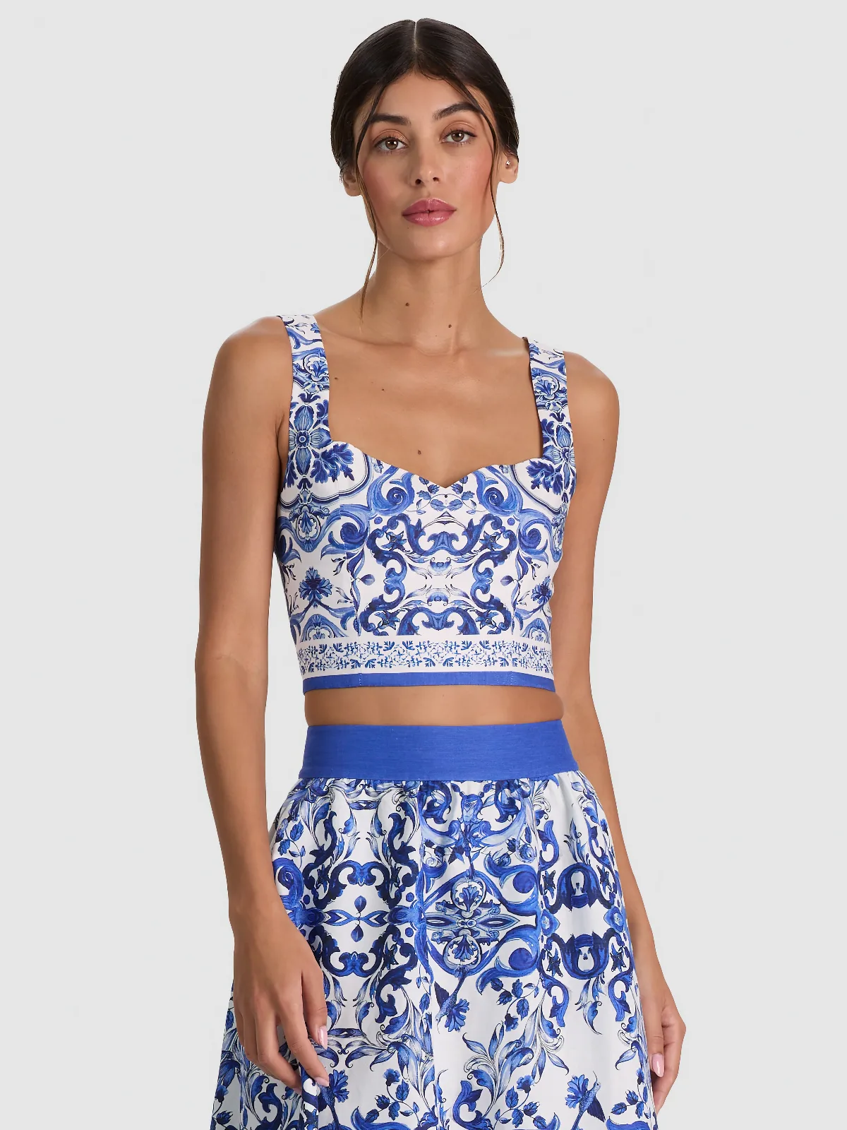 Miriam Sweetheart Cropped Top by Alice + Olivia
