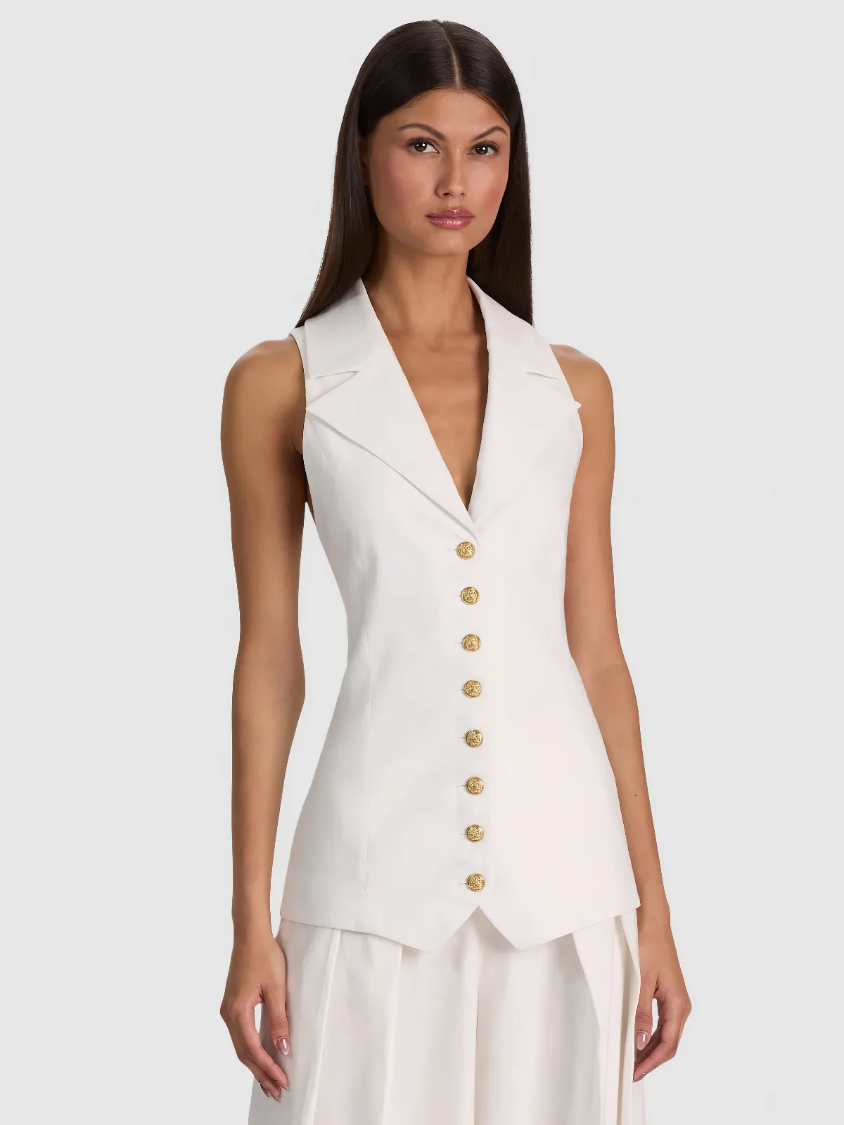 Pat Linen Vest by Alice + Olivia