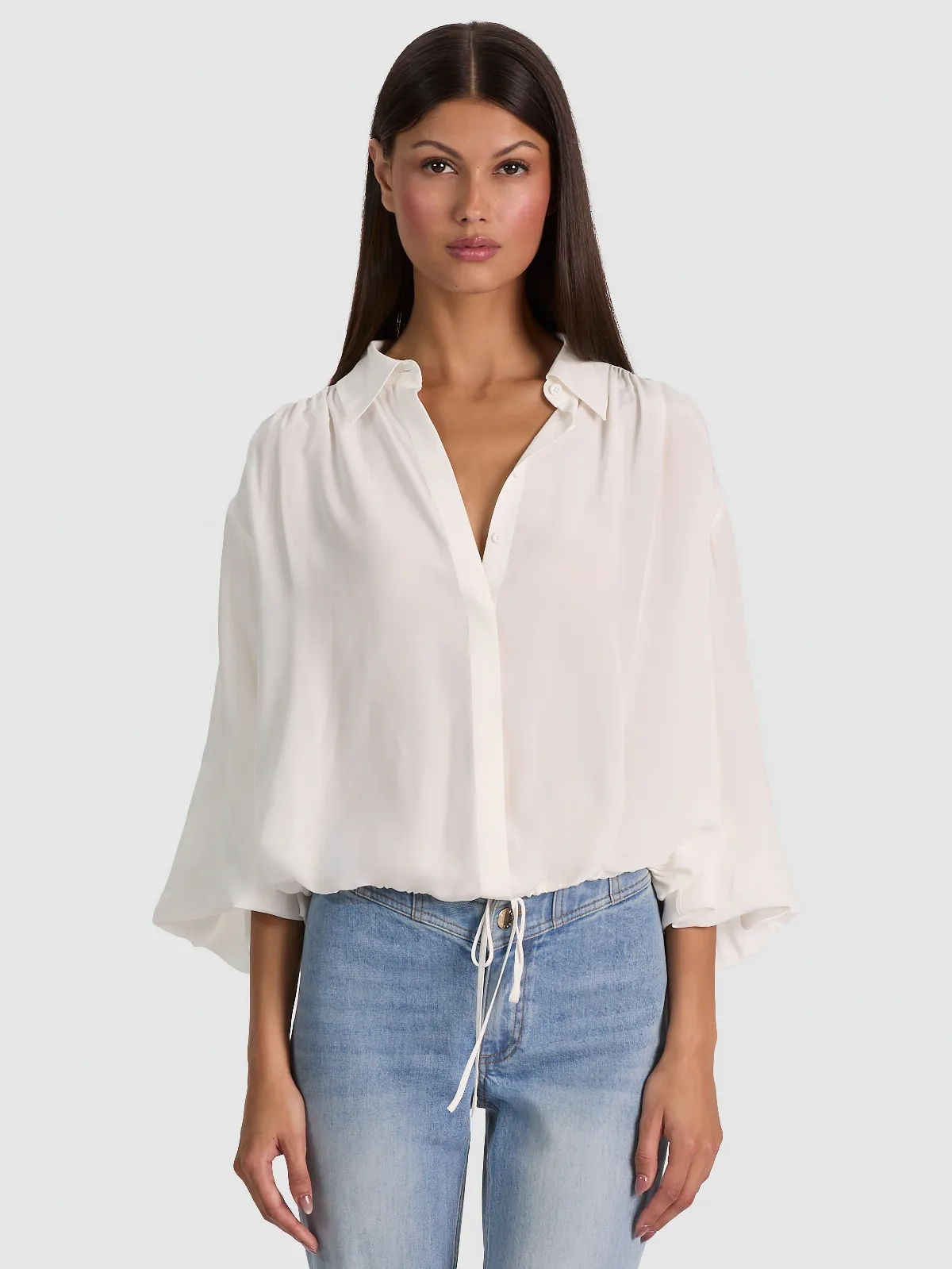 Margaux Tie Front Blouse by Alice + Olivia