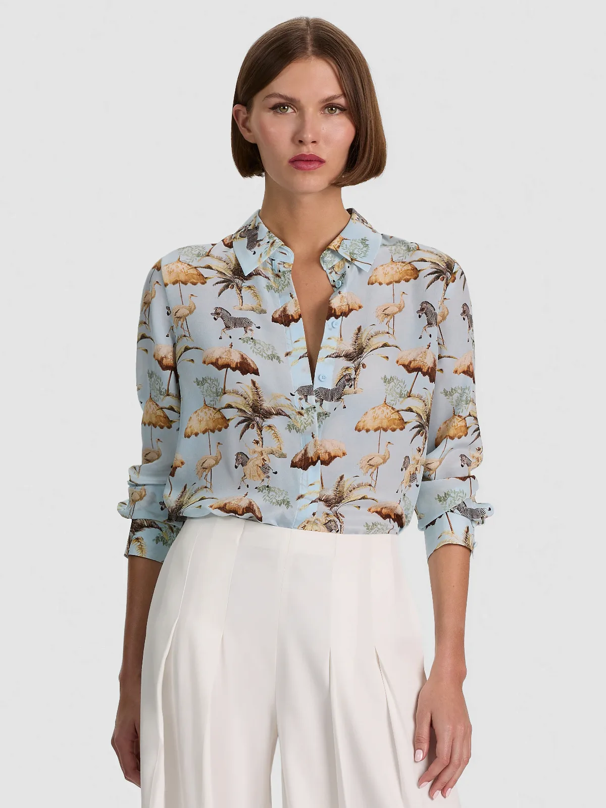 Willa Staceface Silk Blouse by Alice + Olivia