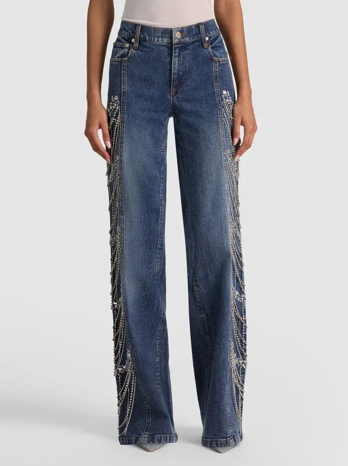 Roxie Embellished Jean - Brooklyn Blue by Alice + Olivia