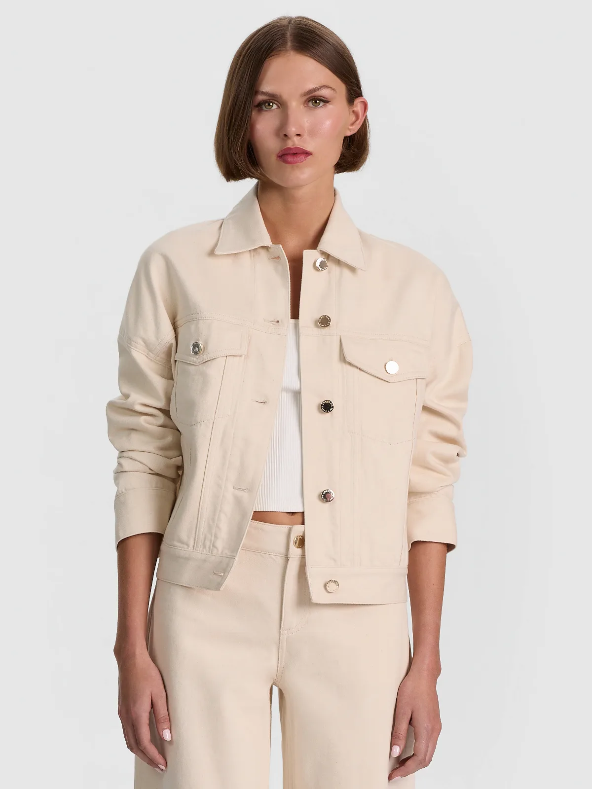 Jesse Oversized Denim Trucker Jacket by Alice + Olivia