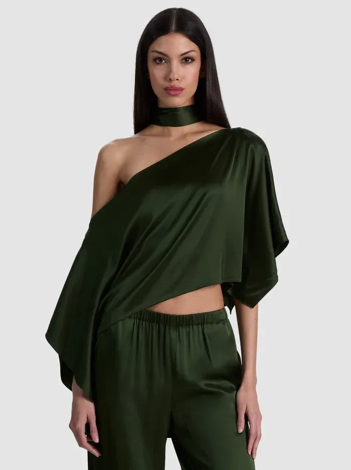 Rita Draped Top with Scarf by Alice + Olivia