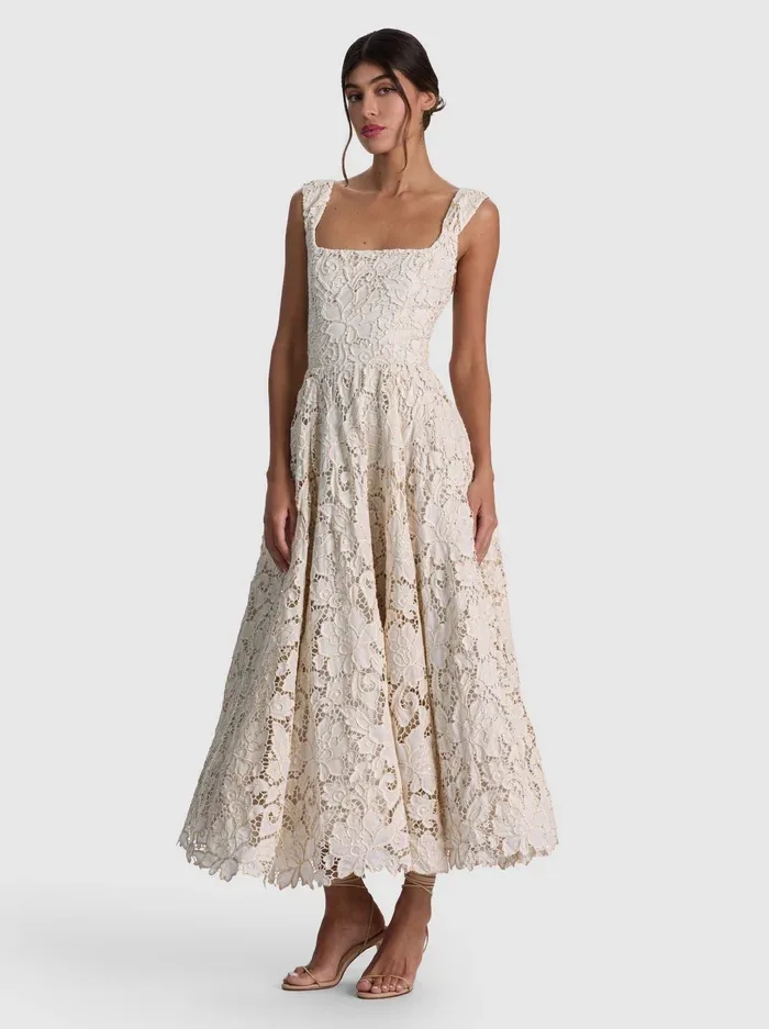Esma Flared Midi Dress by Alice + Olivia