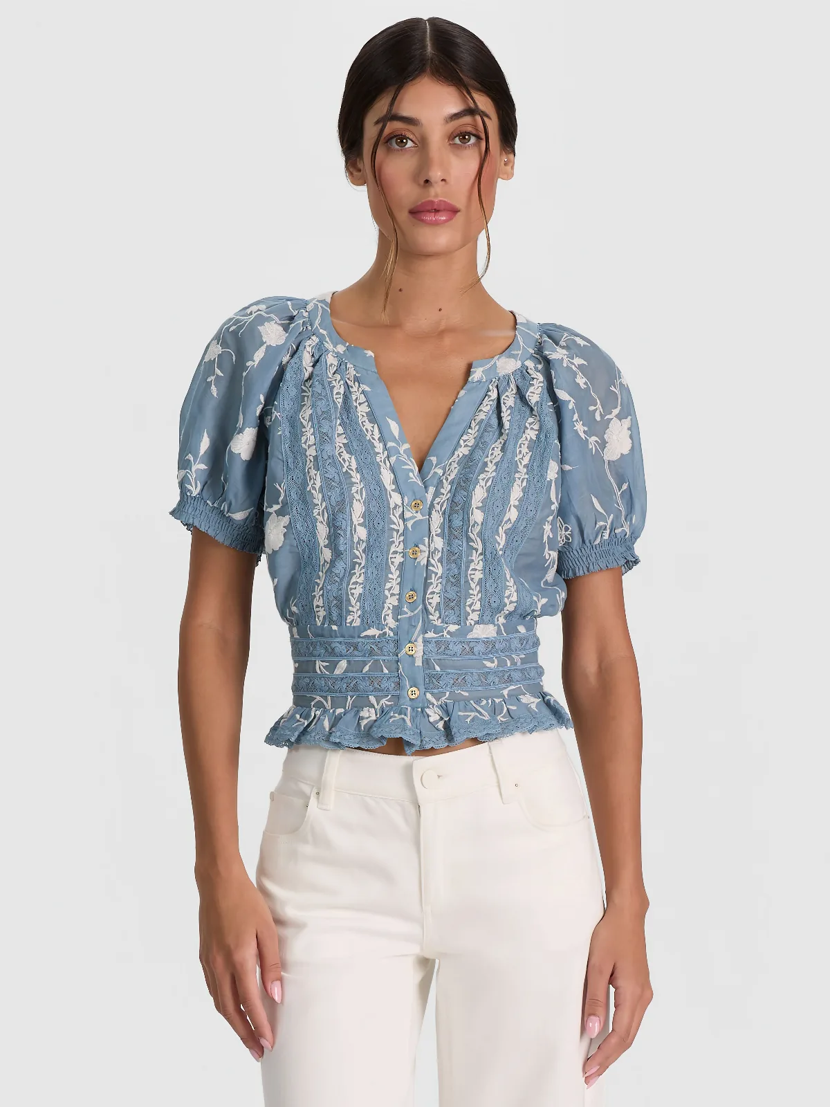 Kathryn Lace Trim Blouse