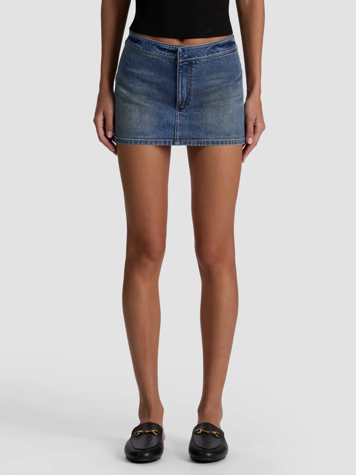 Bayley Denim Mini Skort by Alice + Olivia