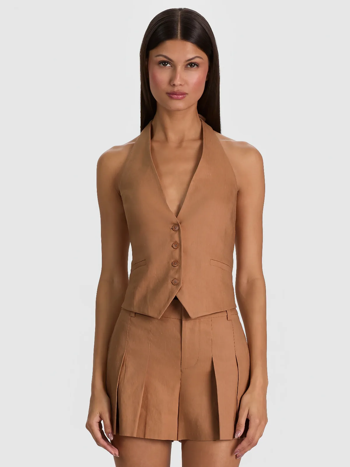 Erica Linen Vest by Alice + Olivia