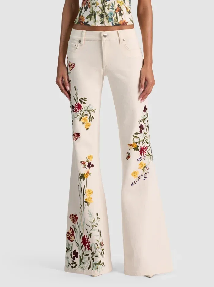 Emryn Embroidered Jean by Alice + Olivia