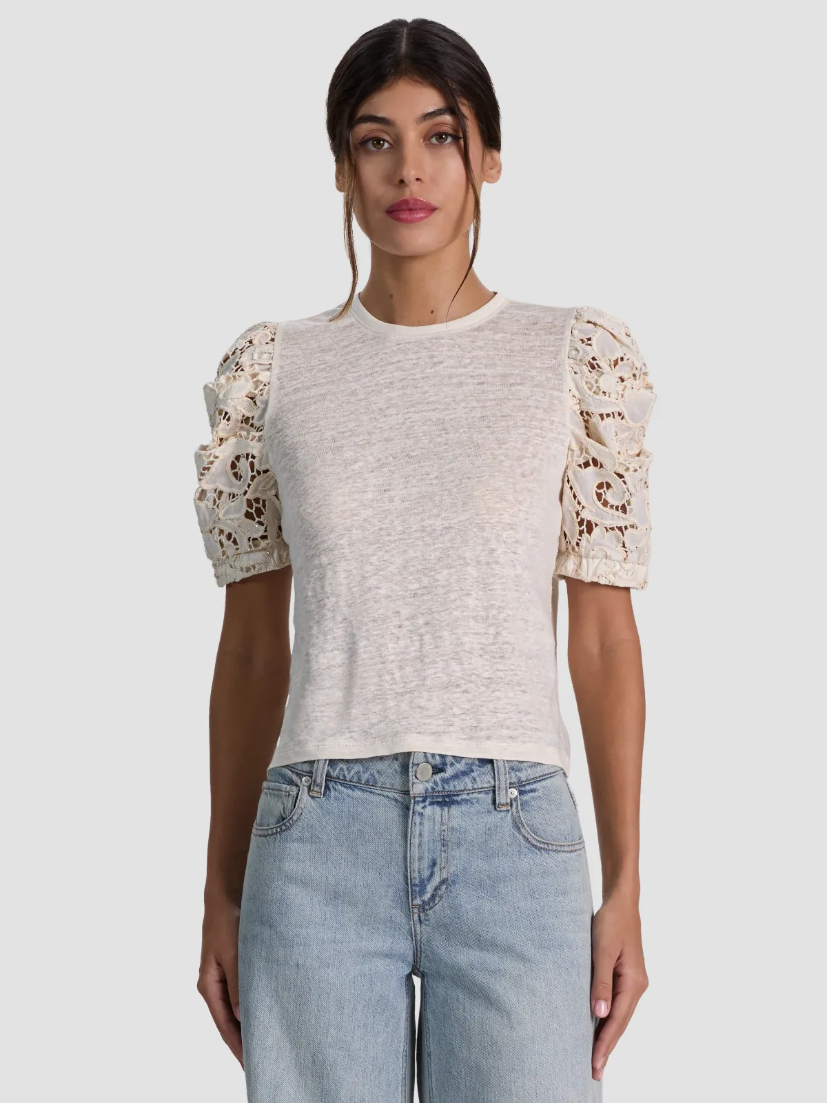 Tyler Linen Crew Neck Top