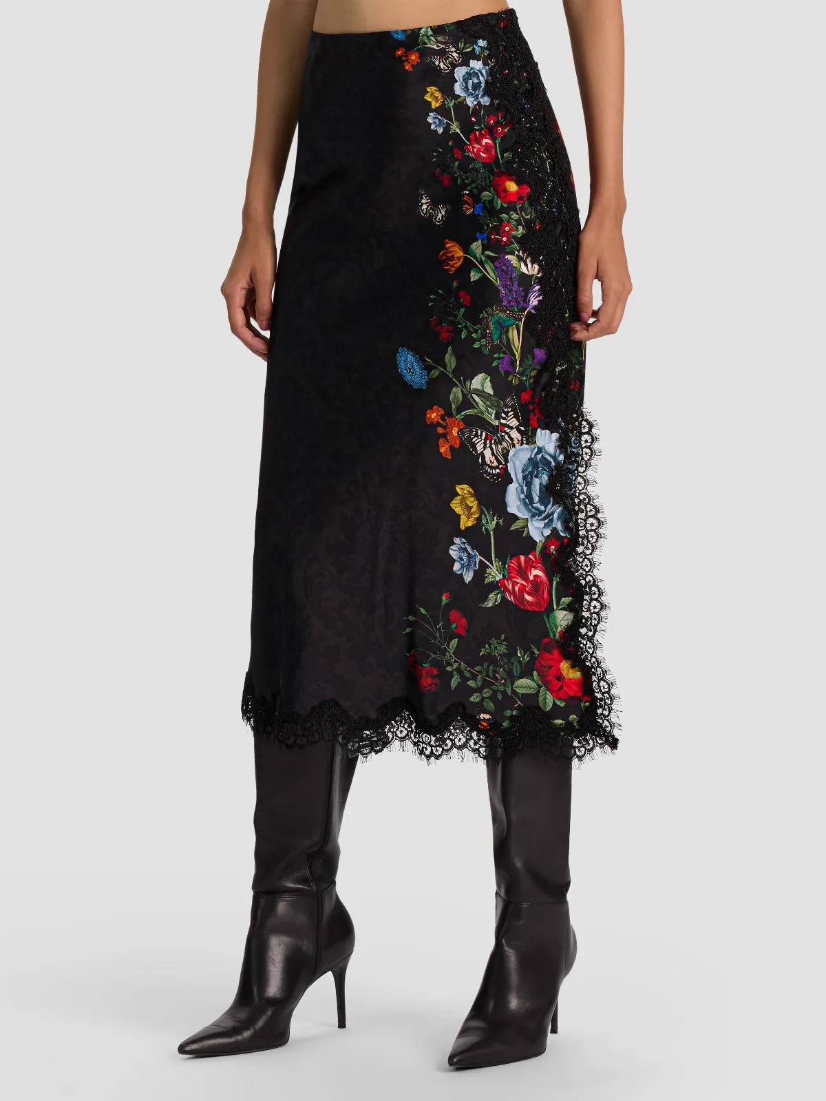 Maeve Lace Trim Slip Skirt by Alice + Olivia