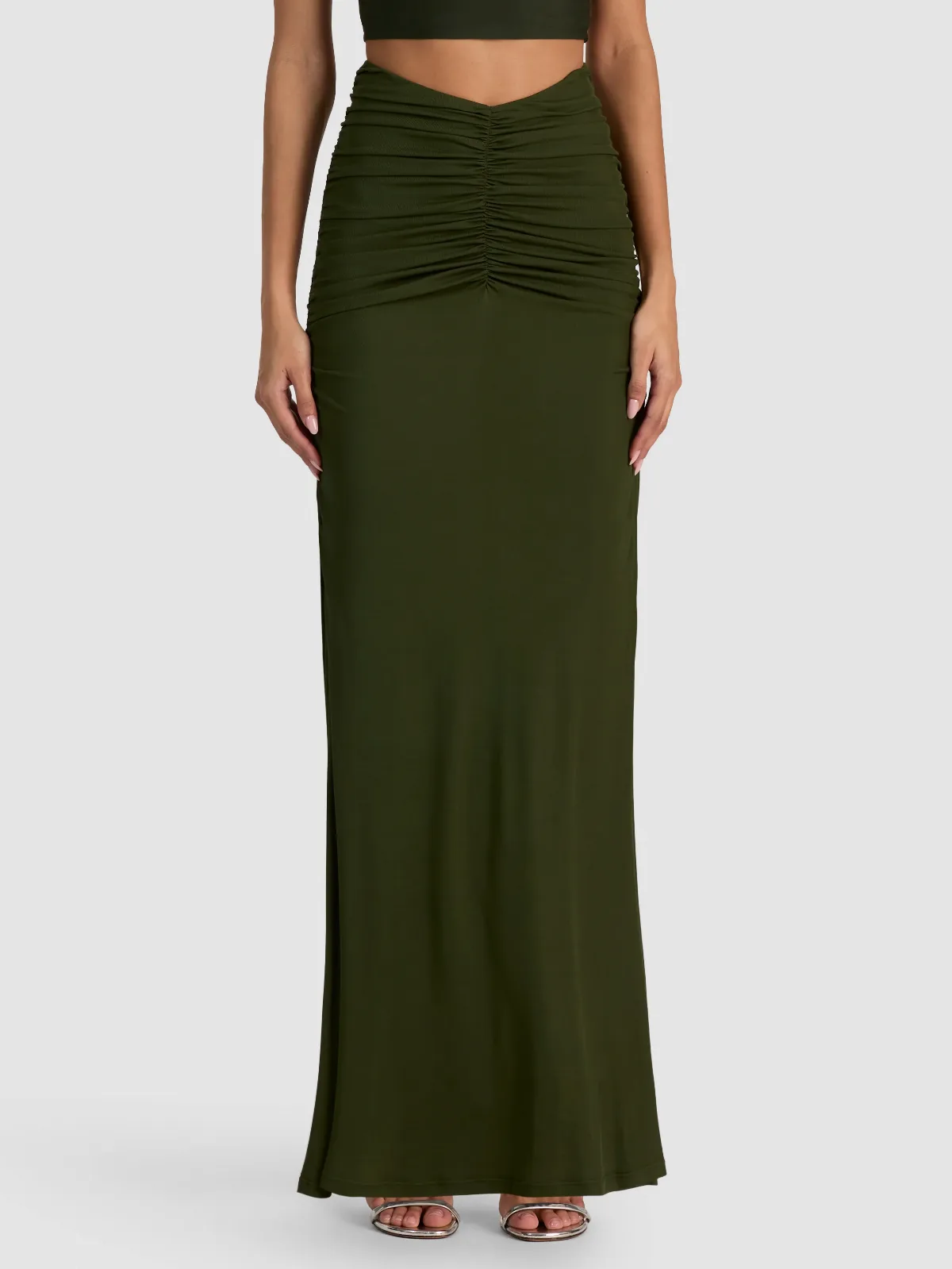 Shannon Ruched Maxi Skirt by Alice + Olivia