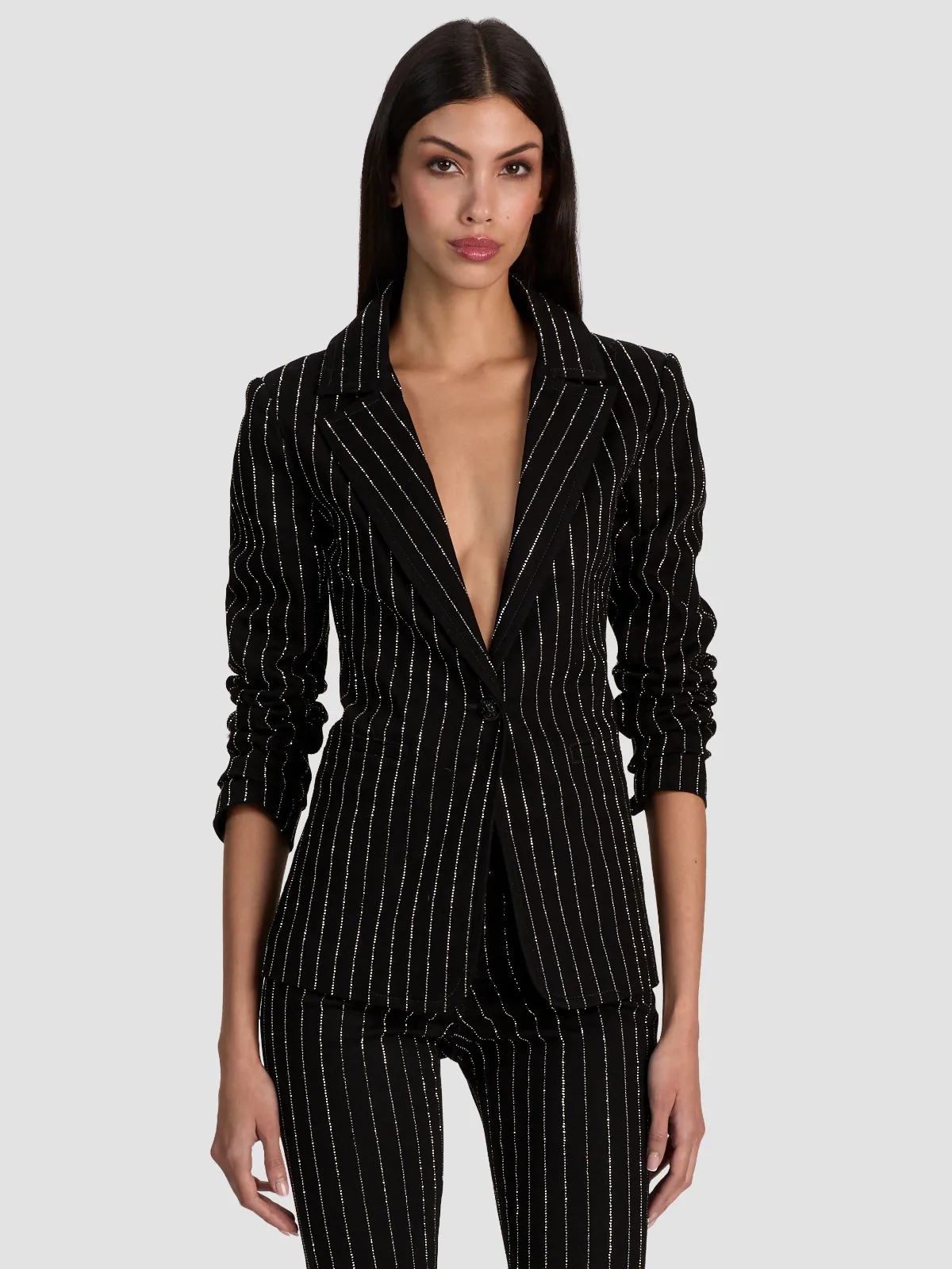 Macey Embellished Denim Blazer by Alice + Olivia
