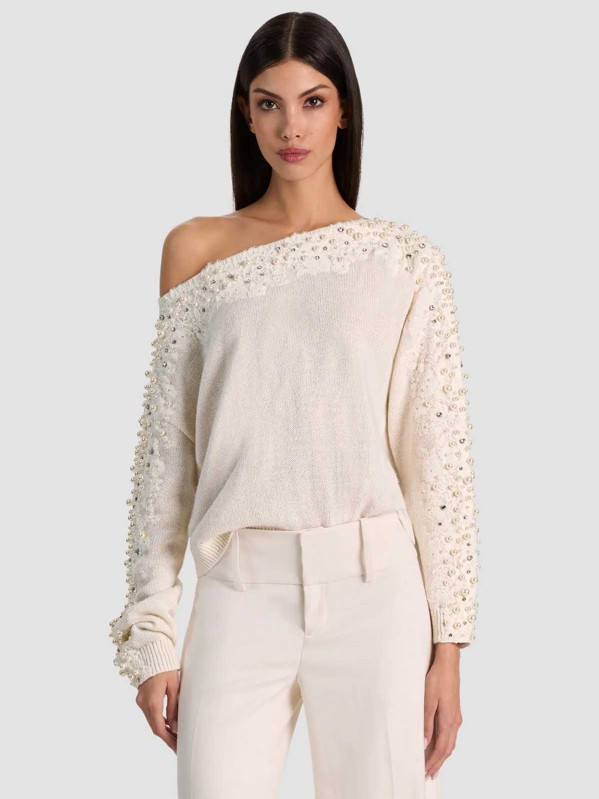 Lenna Embellished Pullover by Alice + Olivia