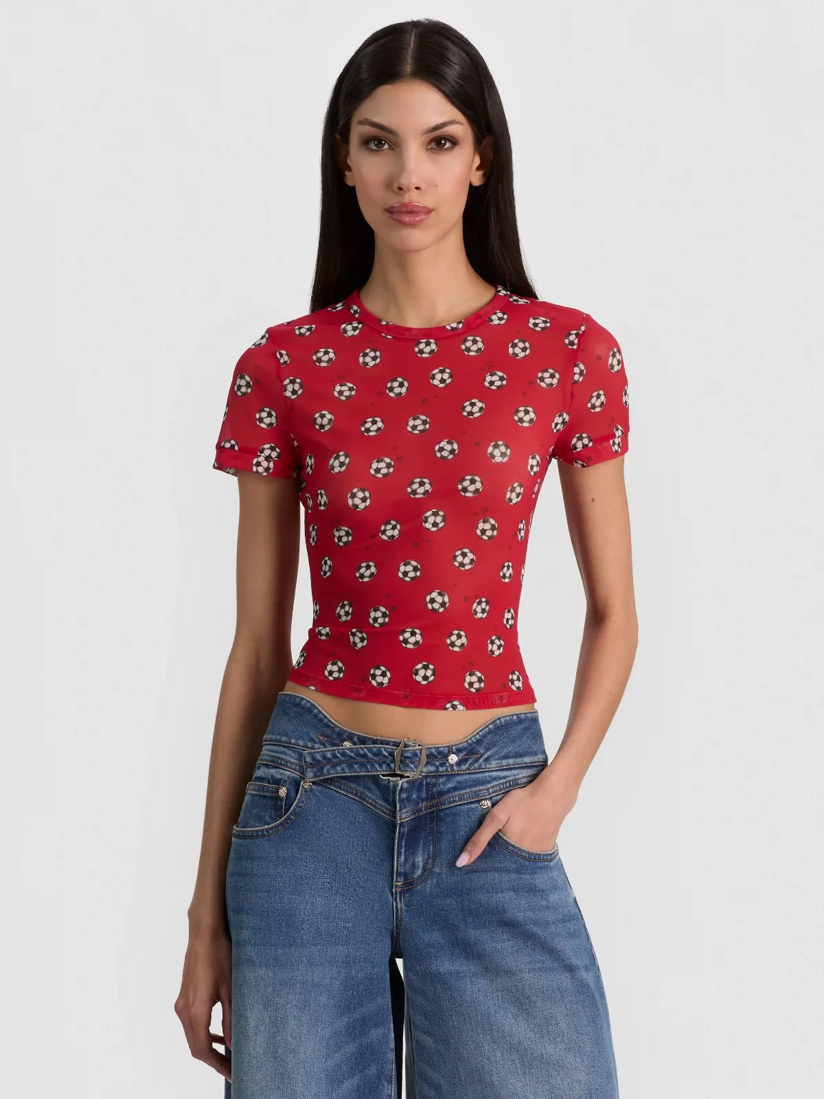 Tess Tee - Go for Gold Hibiscus by Alice + Olivia
