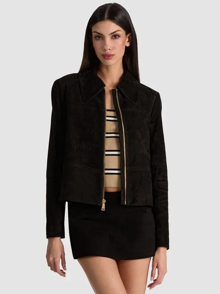 Logan Suede Short Coat by Alice + Olivia