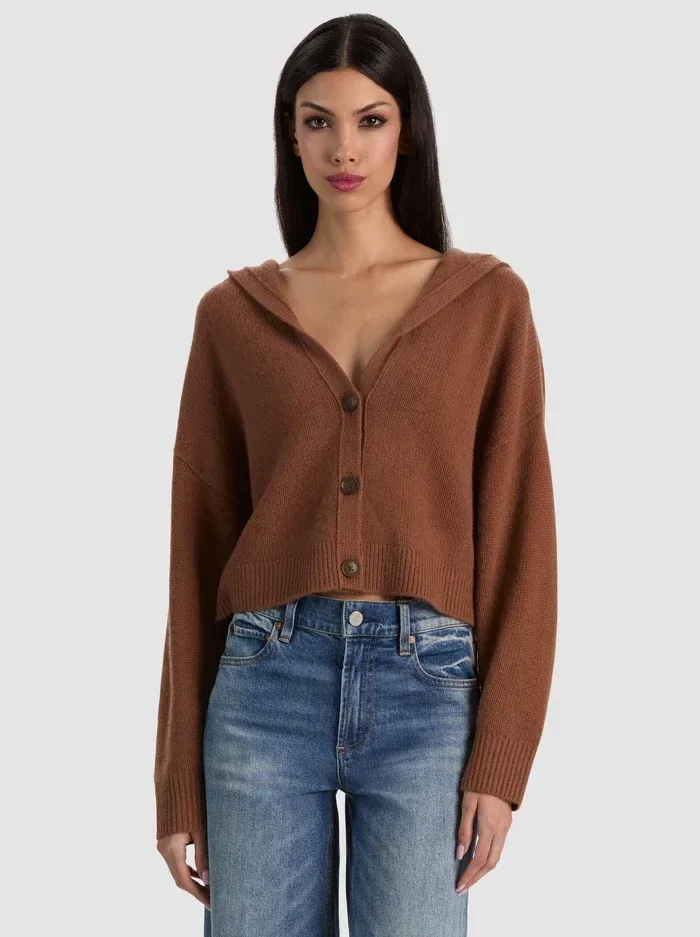 Corey Hooded Cashmere Cardigan by Alice + Olivia