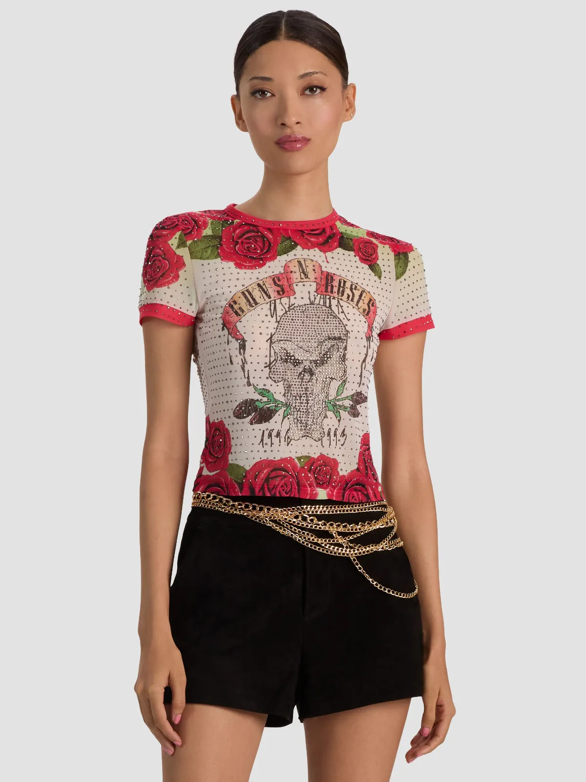 Tess Embellished Tee - Sweet Rose of Mine by Alice + Olivia