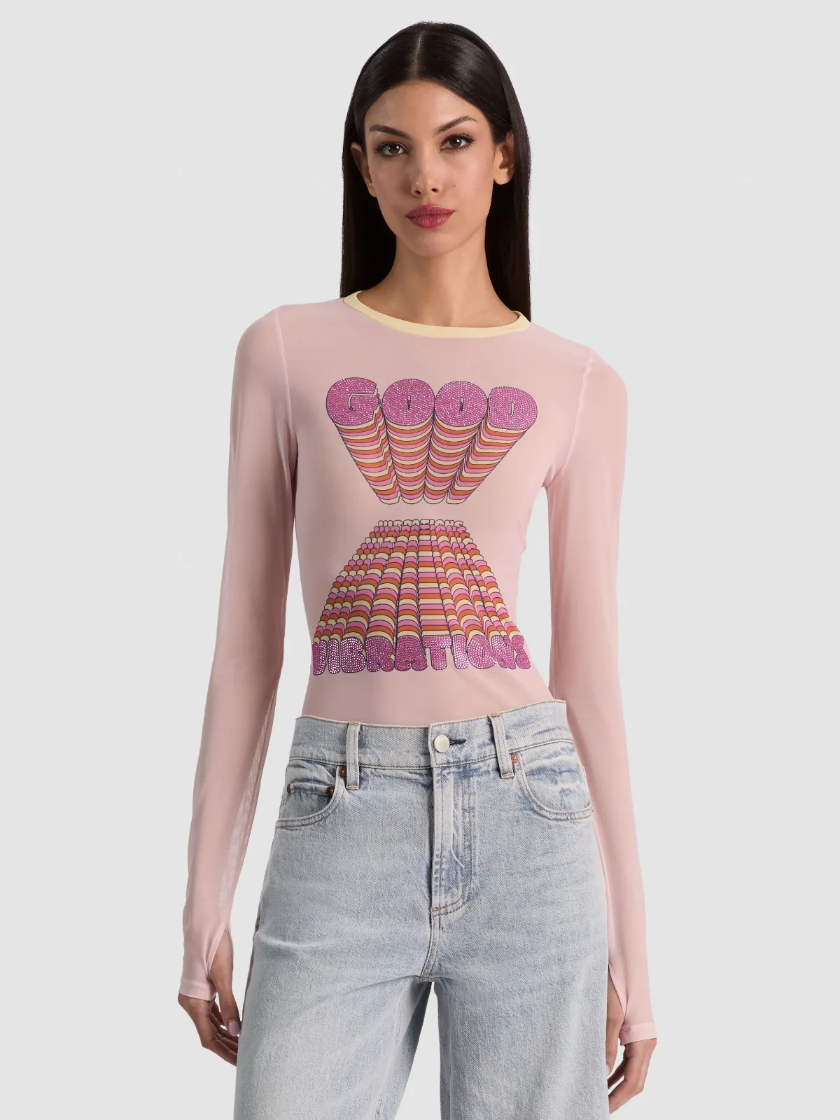 Delaina Embellished Top - Good Vibrations by Alice + Olivia