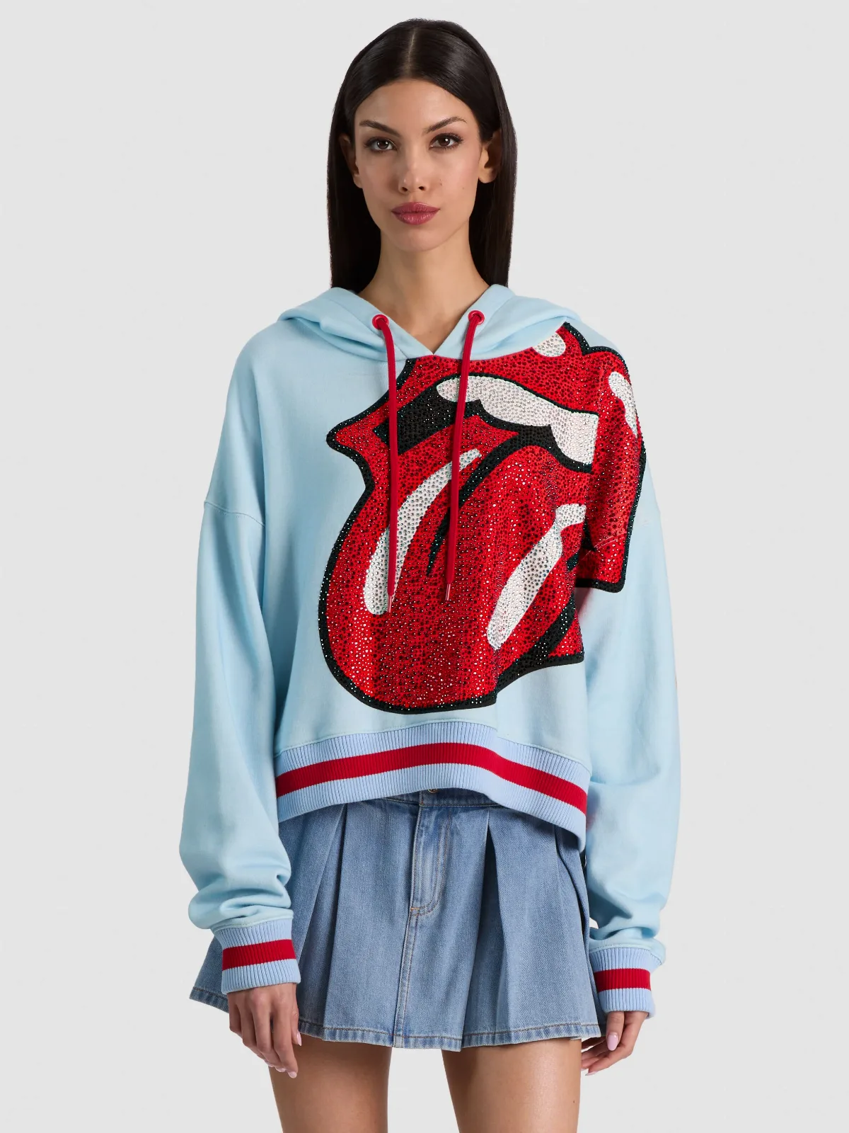 Sunny Embellished Cropped Hoodie by Alice + Olivia