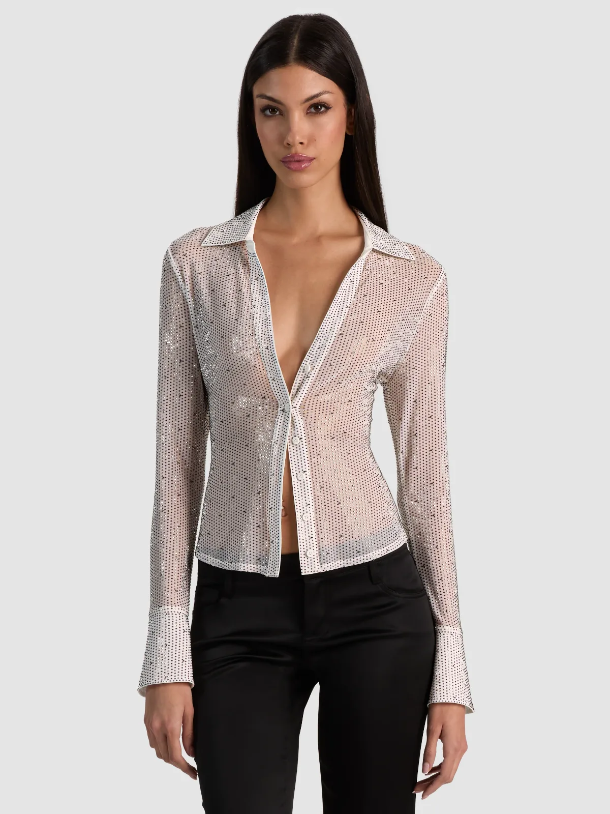 Freya Embellished Button Down Top by Alice + Olivia