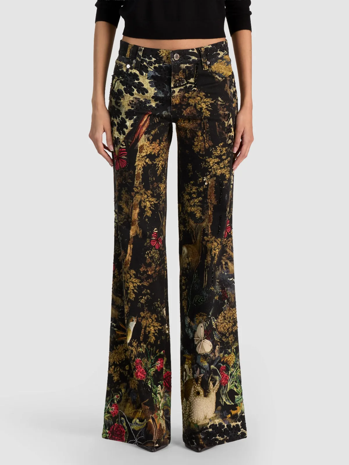 Roxie Embroidered Jean by Alice + Olivia
