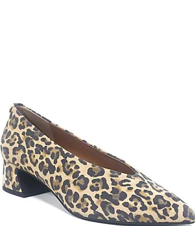 Galleria Leopard Print Suede High Vamp Pumps by Gentle Souls