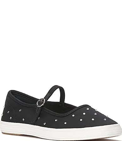 Square Toe Rhinestone Mary Jane Ballet Flats by Keds