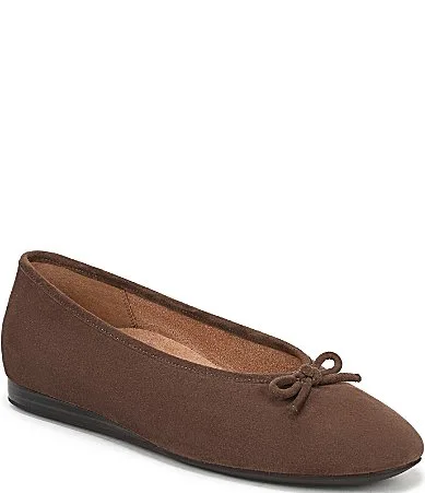 Larissa Suede Bow Detail Ballet Flats by Vionic