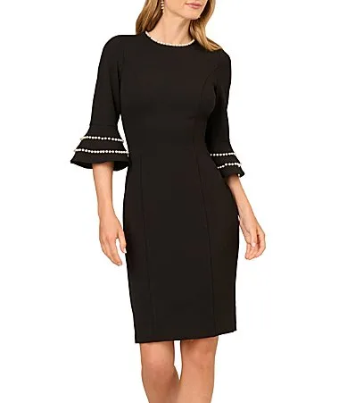 Pearl Trimmed Midi Dress by Adrianna Papell
