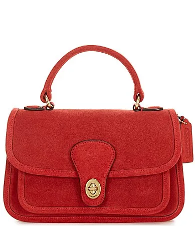 Metropolitan 24 Suede Turnlock Messenger Bag by Coach